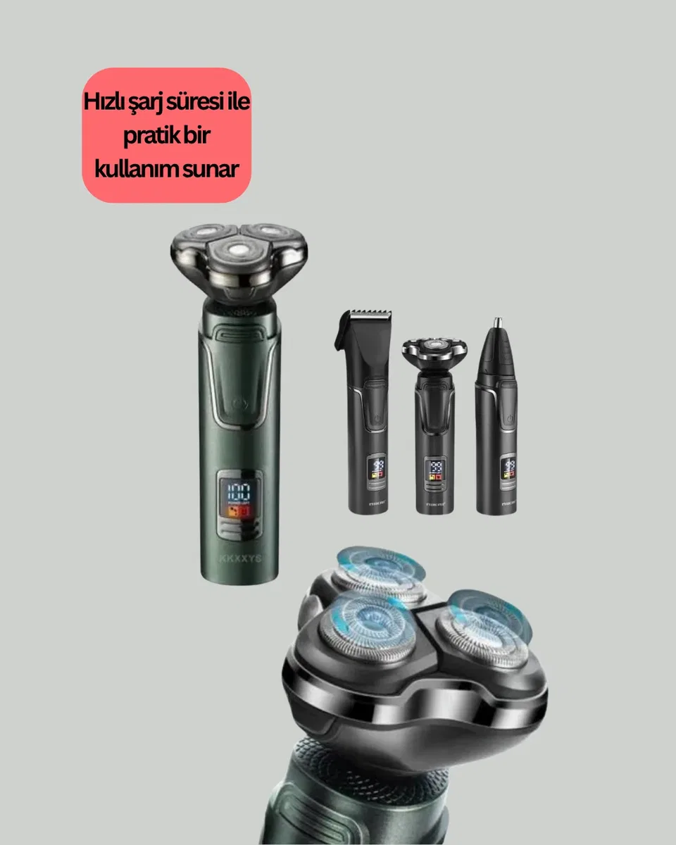 Kablosuz Şarjlı Çok Amaçlı Tıraş Makinesi görsel 2