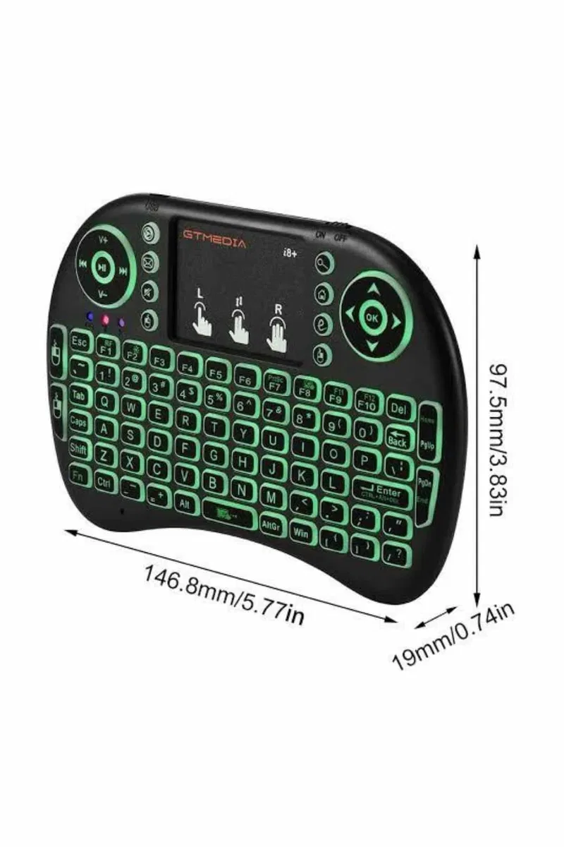 Kablosuz Türkçe Q Klavye RGB Işıklı Televizyon Ps3 Dokunmatik Mouse görsel 3