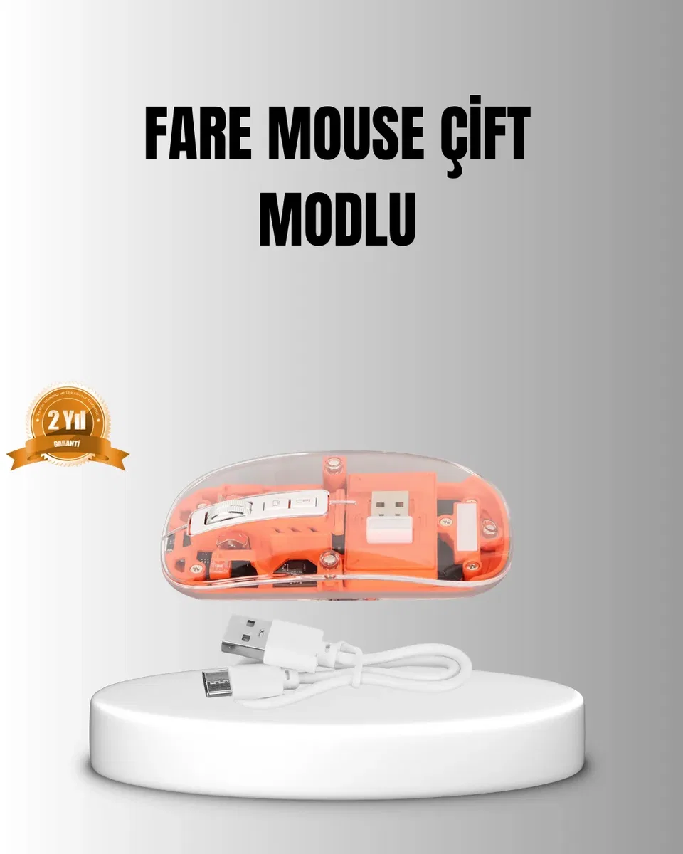 Çift Modlu Kablosuz Bluetooth 5. 0 + 2. 4GHz Mouse – 3 Cihaz Bağlantılı, Hızlı Geçiş Düğmeli