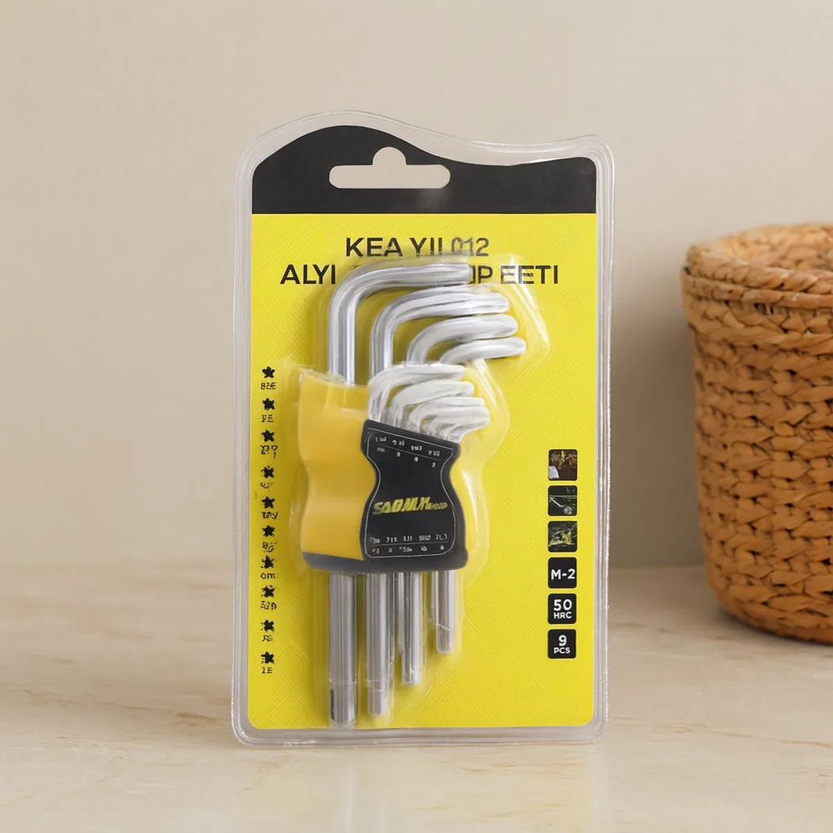 9 Parça Kısa Yıldız (Torx) Alyan Anahtar Seti