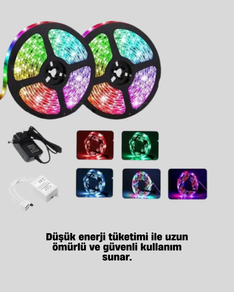 Müziğe Duyarlı Renkli Smart Şerit LED Işık USB Bağlantılı Ambiyans Aydınlatma görsel 4