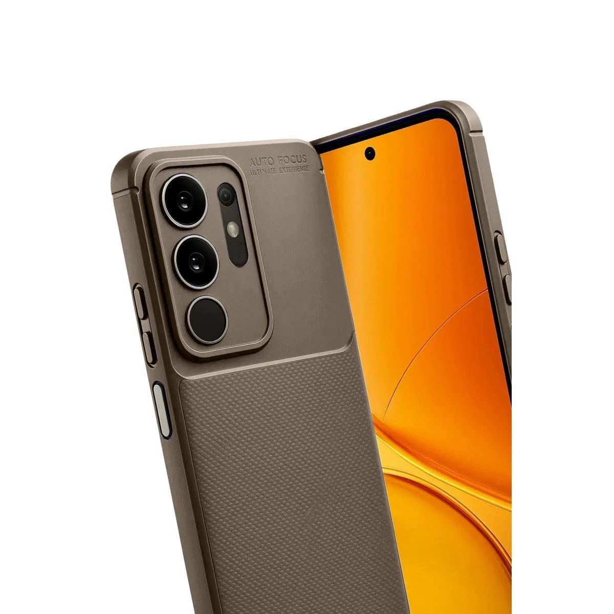 Vivo Y29 4g Auto Focus Karbon Kapak - Kahverengi görsel 2