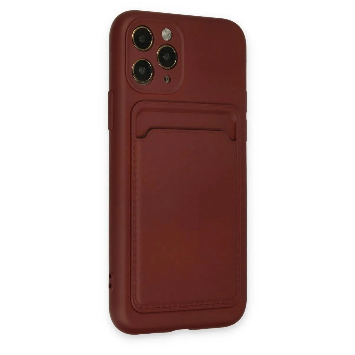 Apple İphone 11 Pro Kılıf Kelvin Kartvizitli Silikon - Bordo görsel 2