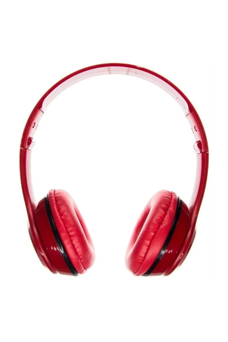 Kırmızı Kulak Üstü Portatif Katlanır Stereo Kulaklık görsel 5