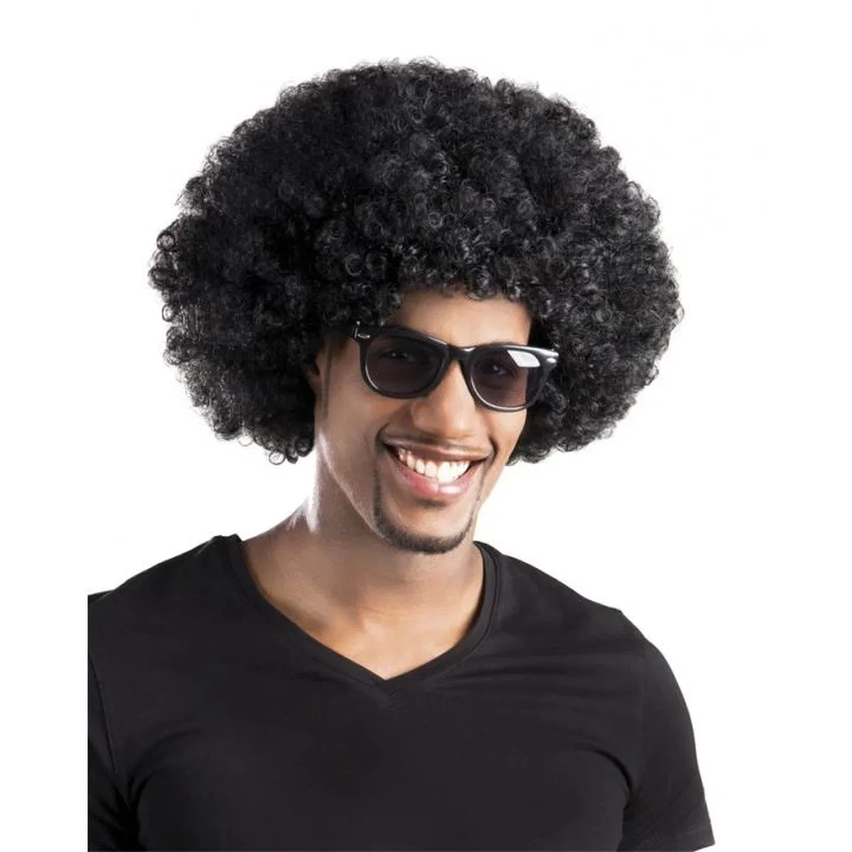Siyah Renk Kıvırcık Afro Bonus Peruk Parti Peruğu görsel 2