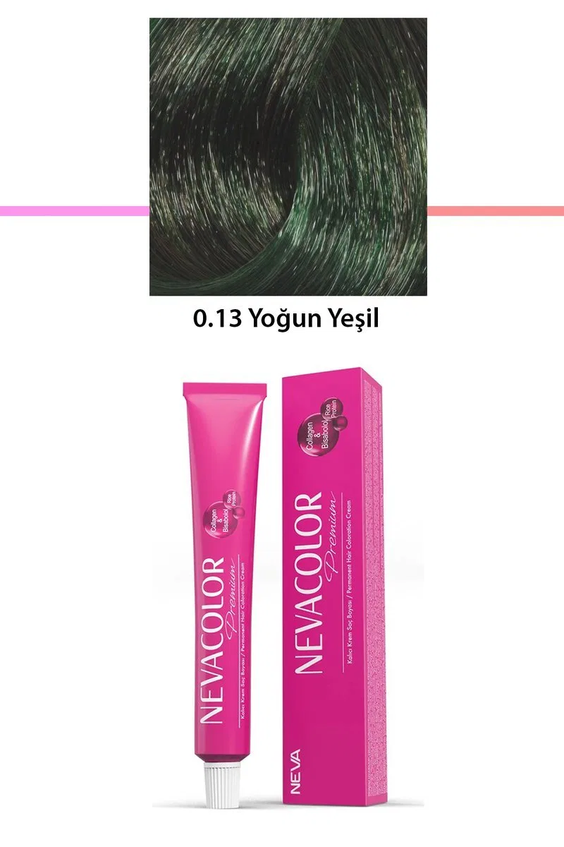 Premium 0. 13 Yoğun Yeşil - Kalıcı Krem Saç Boyası 50 g Tüp