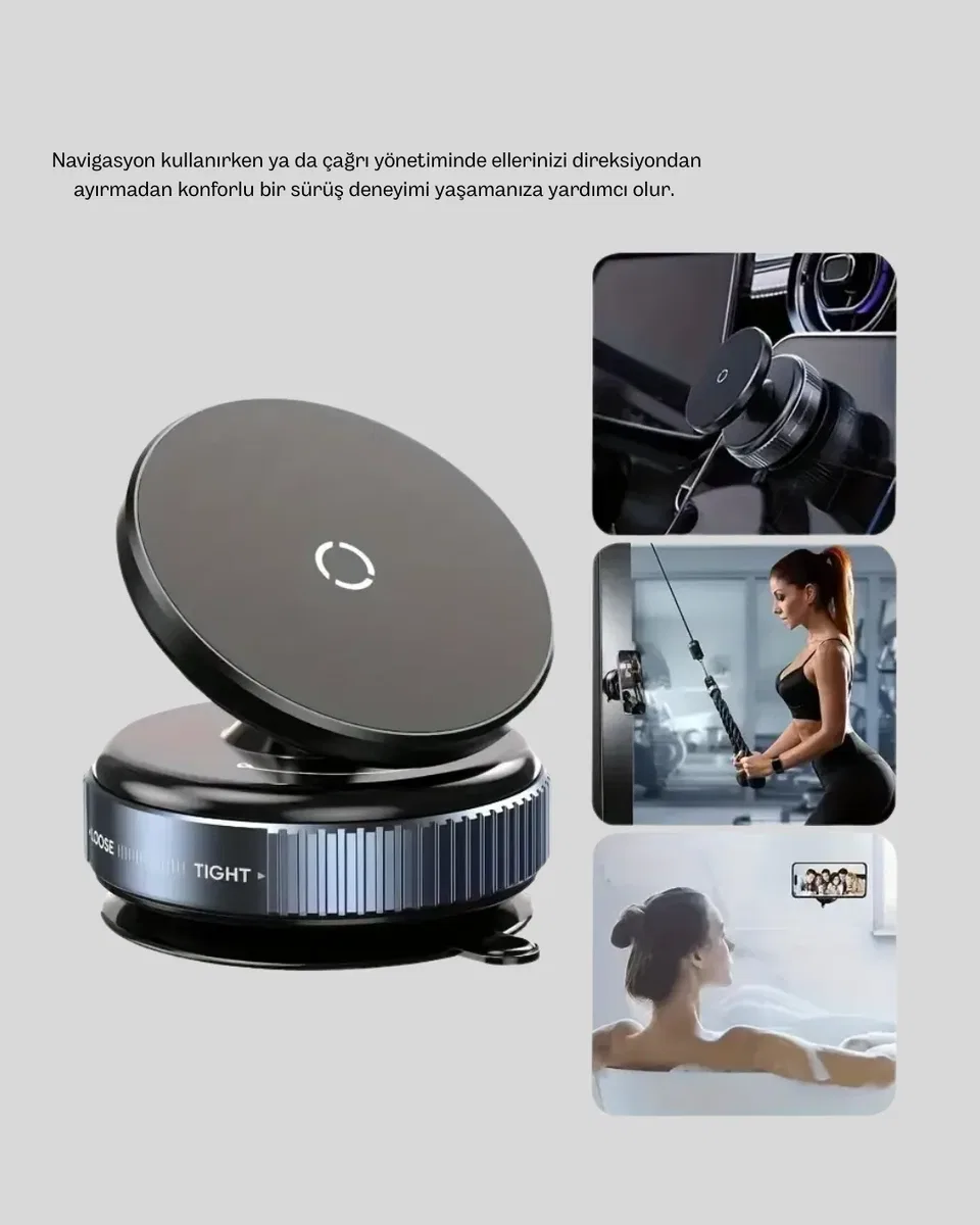 Vakum Adsorpsiyonlu Manyetik Telefon Tutucu Güçlü N52 360° Evrensel Uyumluluk görsel 4
