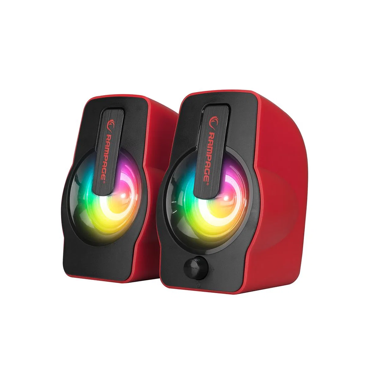 2. 0 USB RGB Işıklı Kırmızı Multimedya Hoparlör Seti (1+1, 12W) görsel 2