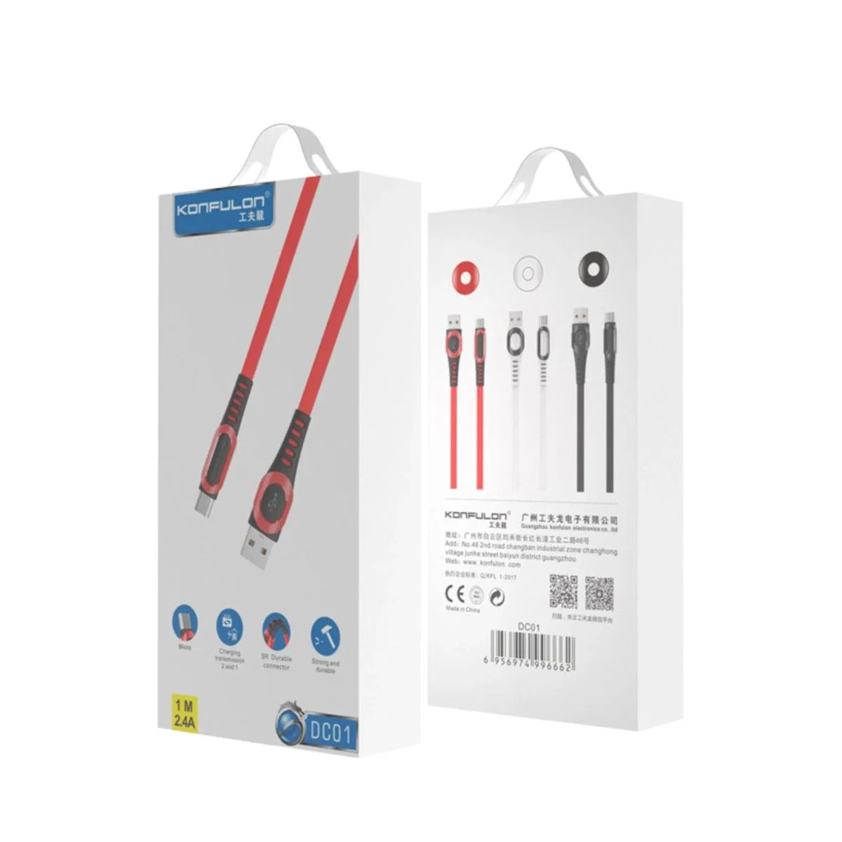 Dc01 Süper Hızlı Micro Usb Kablo 1m 2. 4a - Beyaz görsel 2