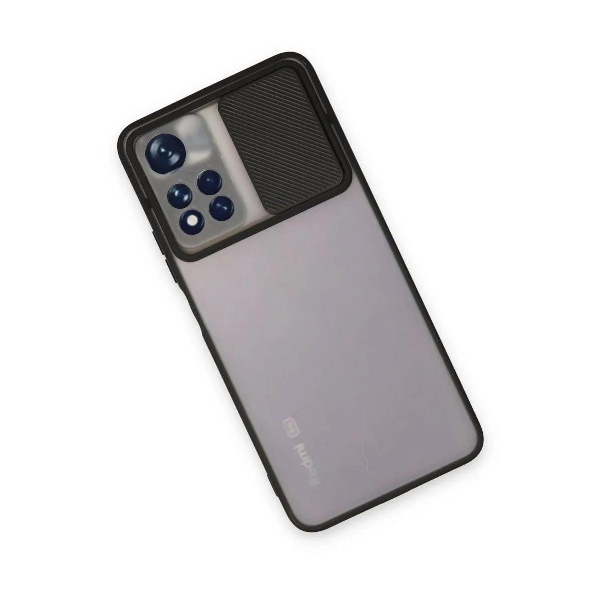 Xiaomi Redmi Note 11t Kılıf Palm Buzlu Kamera Sürgülü Silikon - Siyah görsel 3