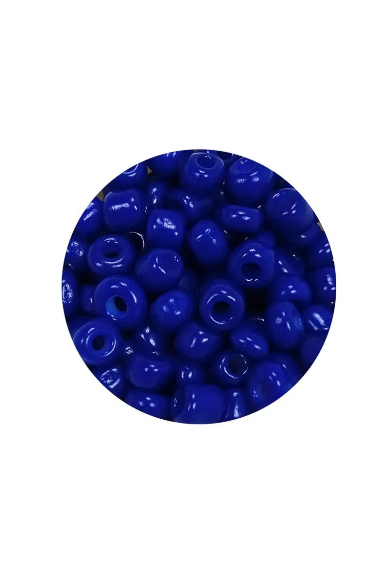 Dökme Cam Kum Boncuk Büyük Boy (6/0) 4 mm - 60 Gram - Koyu Mavi - BNC139 görsel 2