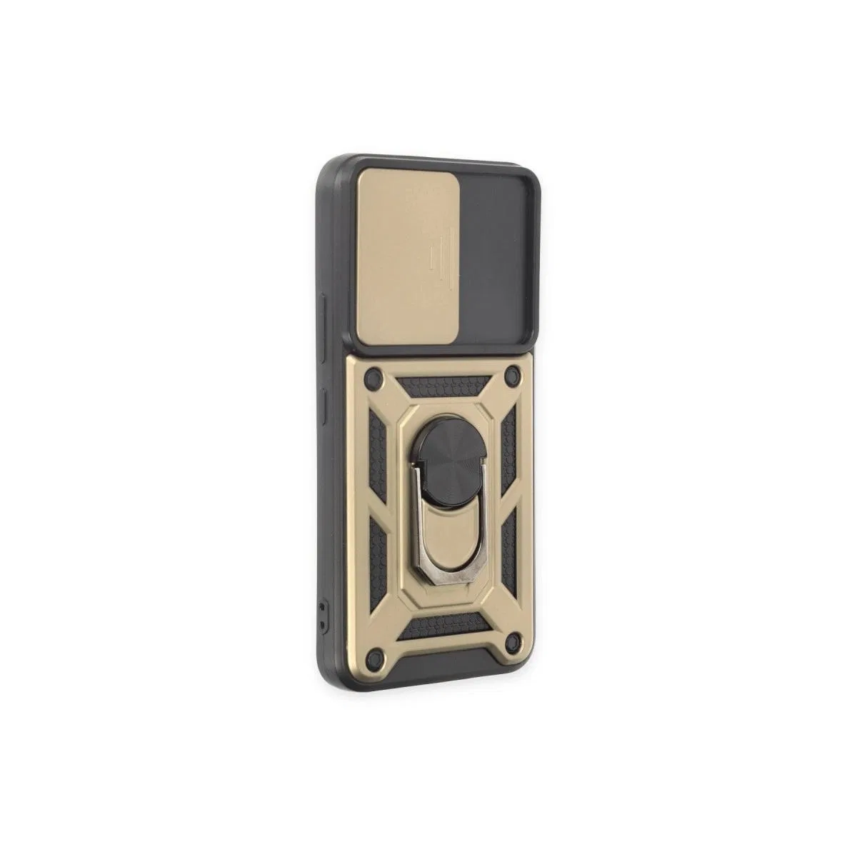 Samsung Galaxy S24 Kılıf Pars Lens Yüzüklü Silikon - Gold görsel 2