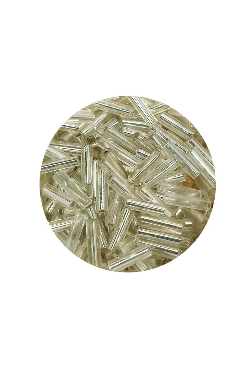 Uzun Boru Kesme Boncuk Çap 2mm Uzunluk 10 mm - 60 Gram - Gümüş - BNC271 görsel 2