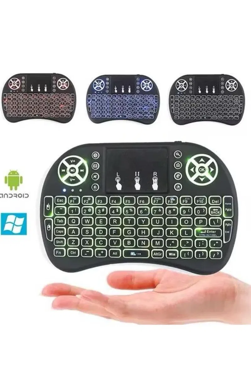 Işıklı Kablosuz Mini Klavye ve Dokunmatik Mouse Seti Türkçe Kablosuz görsel 3