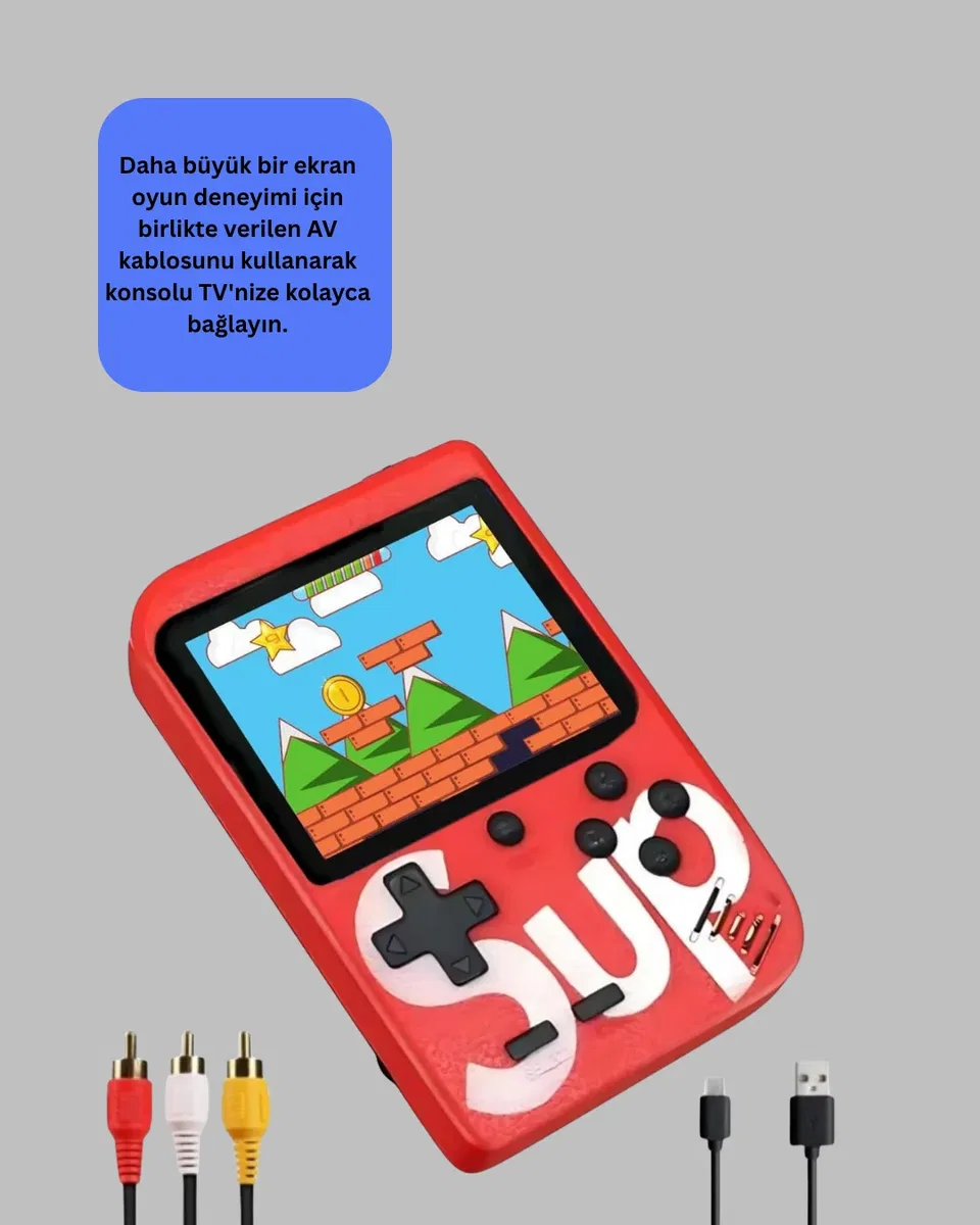 400 Oyunlu Taşınabilir Retro El Konsolu görsel 4
