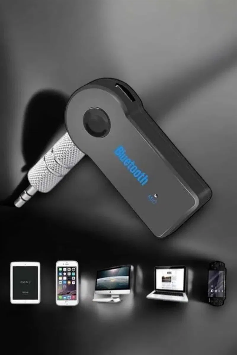 Kablosuz Bluetooth Aux Araç Kiti Siyah Hafıza Kartlı görsel 5
