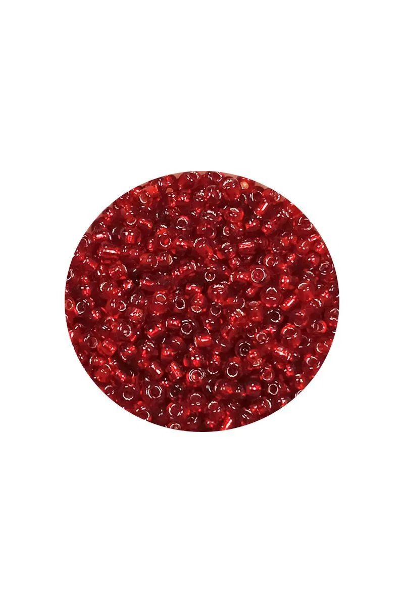 Dökme Cam Kum Boncuk (11/0) 2 mm - 60 Gram - Şeffaf Koyu Kırmızı - BNC050 görsel 2