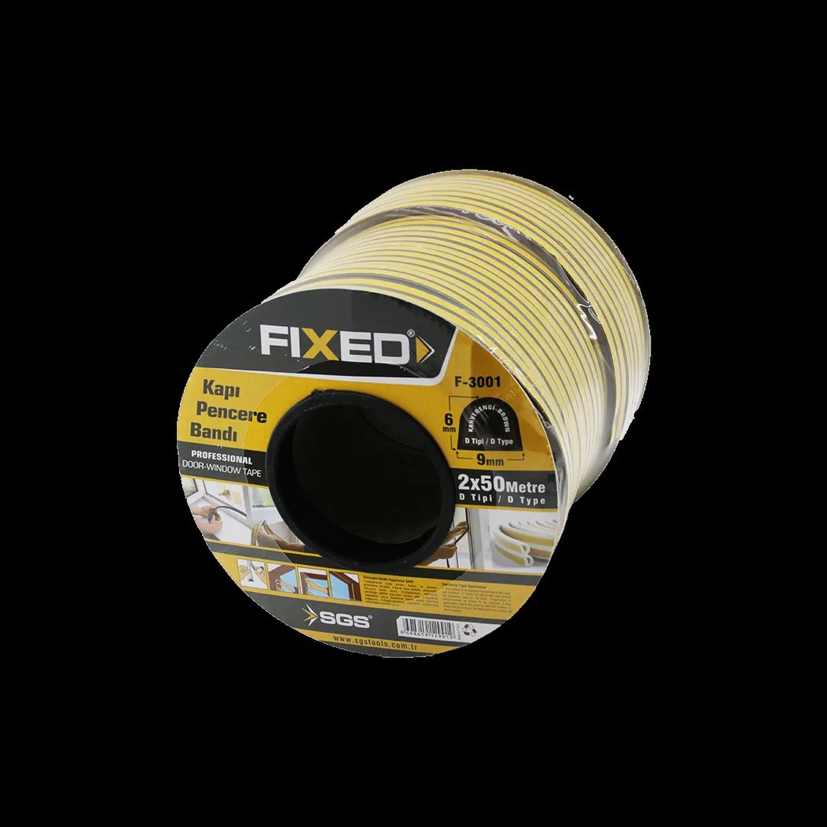 Kapı Pencere D-Profil Fitil 9x6 mm Kahverengi 100 m görsel 2