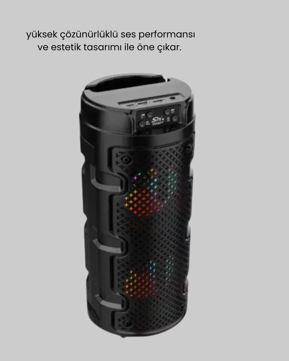 Taşınabilir Bluetooth Hoparlör Çift Sürücü Güçlü Bas HD Ses Çoklu Bağlantı görsel 5