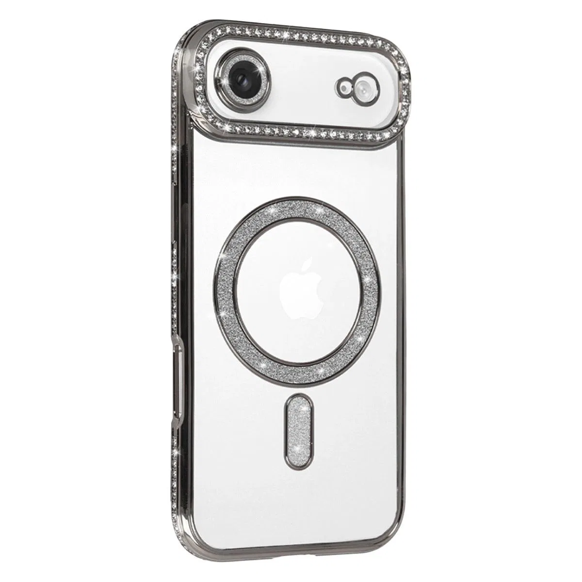 Apple İphone 17 Air Joke Simli Magneticsafe Kılıf - Gümüş görsel 2