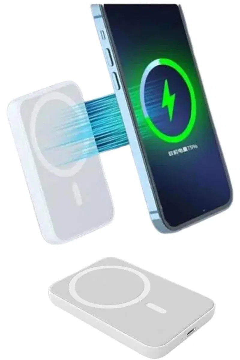 İOS Uyumlu Magsafe Kablosuz 15w Şarj Powerbank Magesafe görsel 3