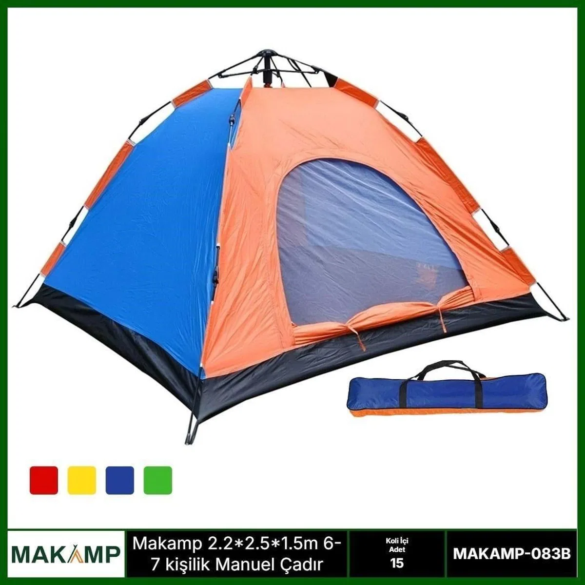2. 2*2. 5*1. 5m 6-7 Kişilik Manuel Çadır