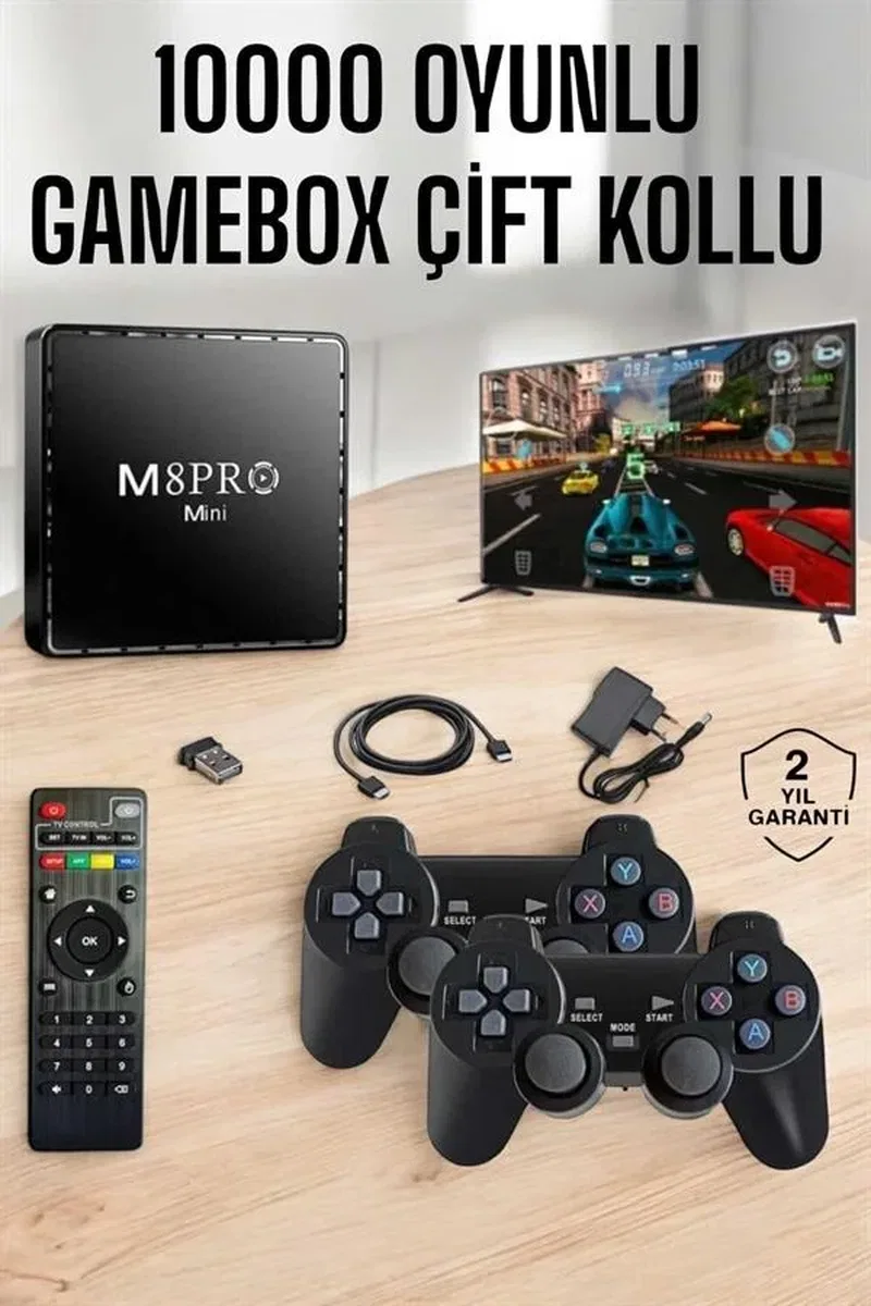 TV Box Çift Oyun Kollu 10000 Oyunlu Atari görsel 2