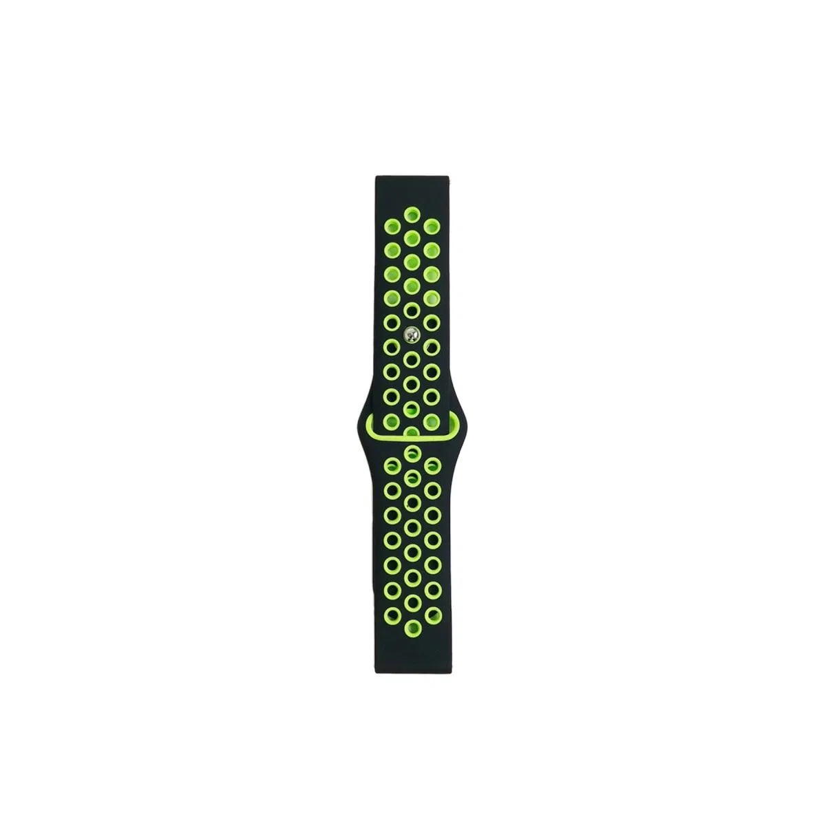 Watch 20mm Spor Delikli Kordon - Siyah-yeşil görsel 2