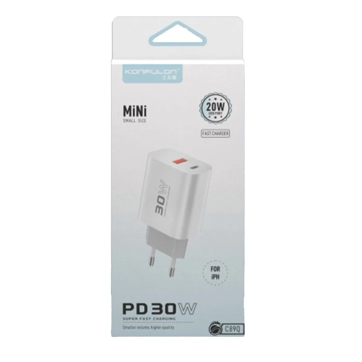 C89Q 1 Adet 30w Type-c Ve 1 Adet 22. 5w Usb Çıkışlı Ekstra Dl48 1m Usb To Lightning Kablolu Pd Şarj Cihazı - Beyaz görsel 4