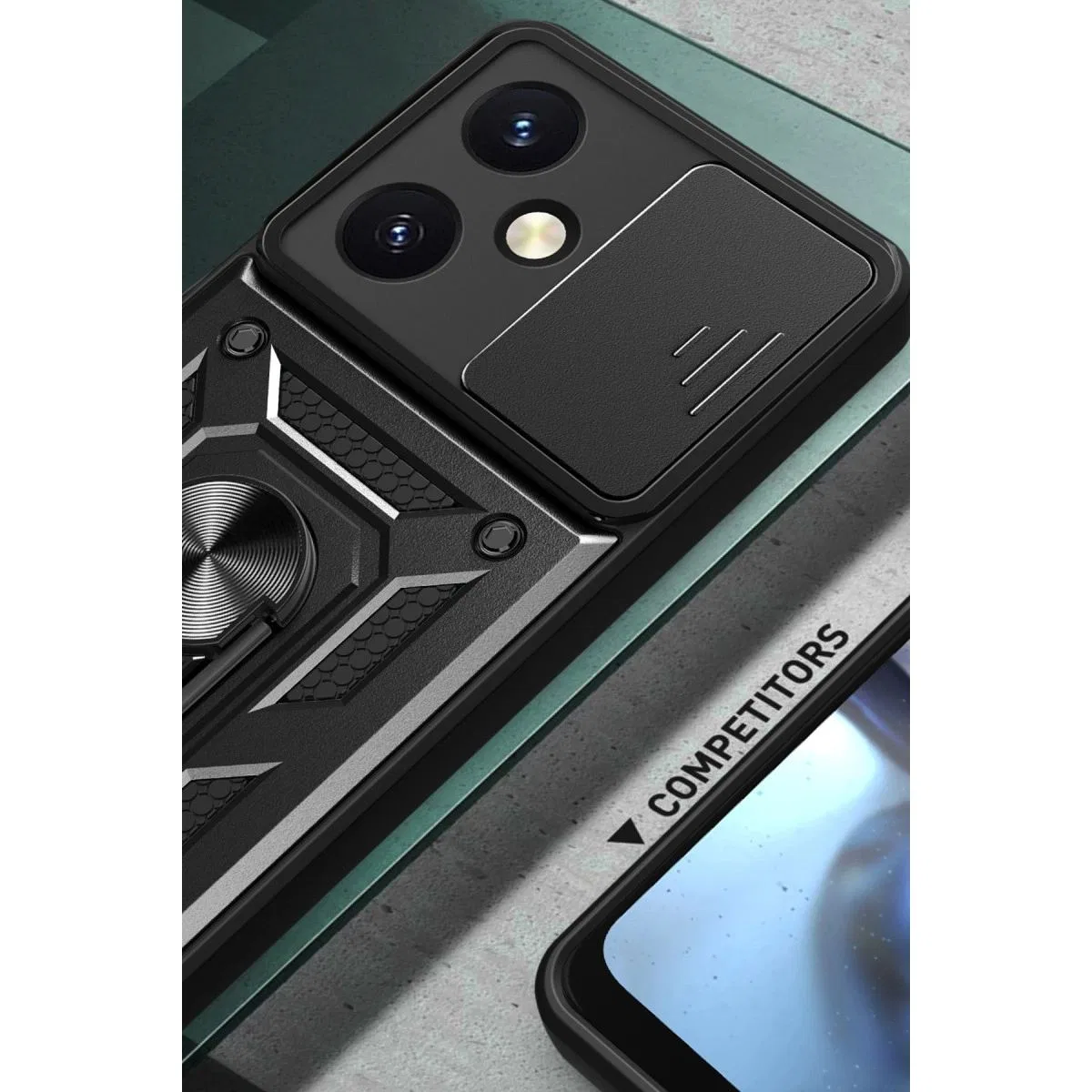 Vivo Y27 Kılıf Pars Lens Yüzüklü Silikon - Gold görsel 4