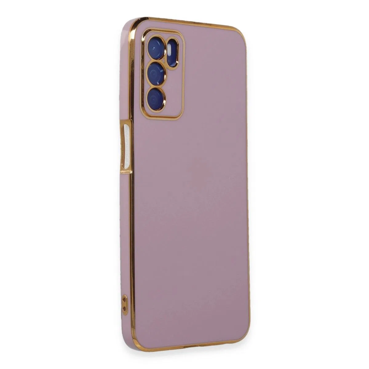 Oppo A16 Kılıf Volet Silikon - Mor görsel 2