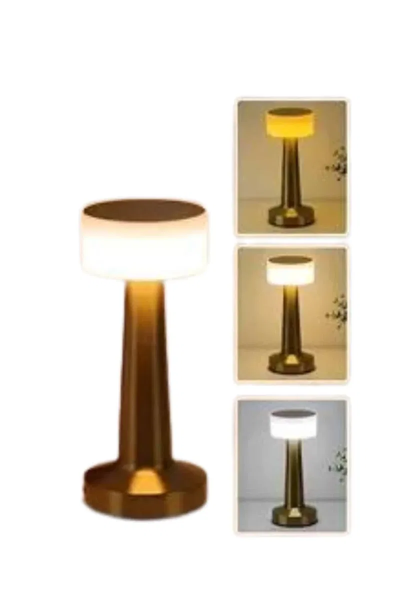 Kablosuz Renkli Masa ve Gece Lambası Altın Rengi Dokunmatik Led Lamba Yeni Nesil görsel 2