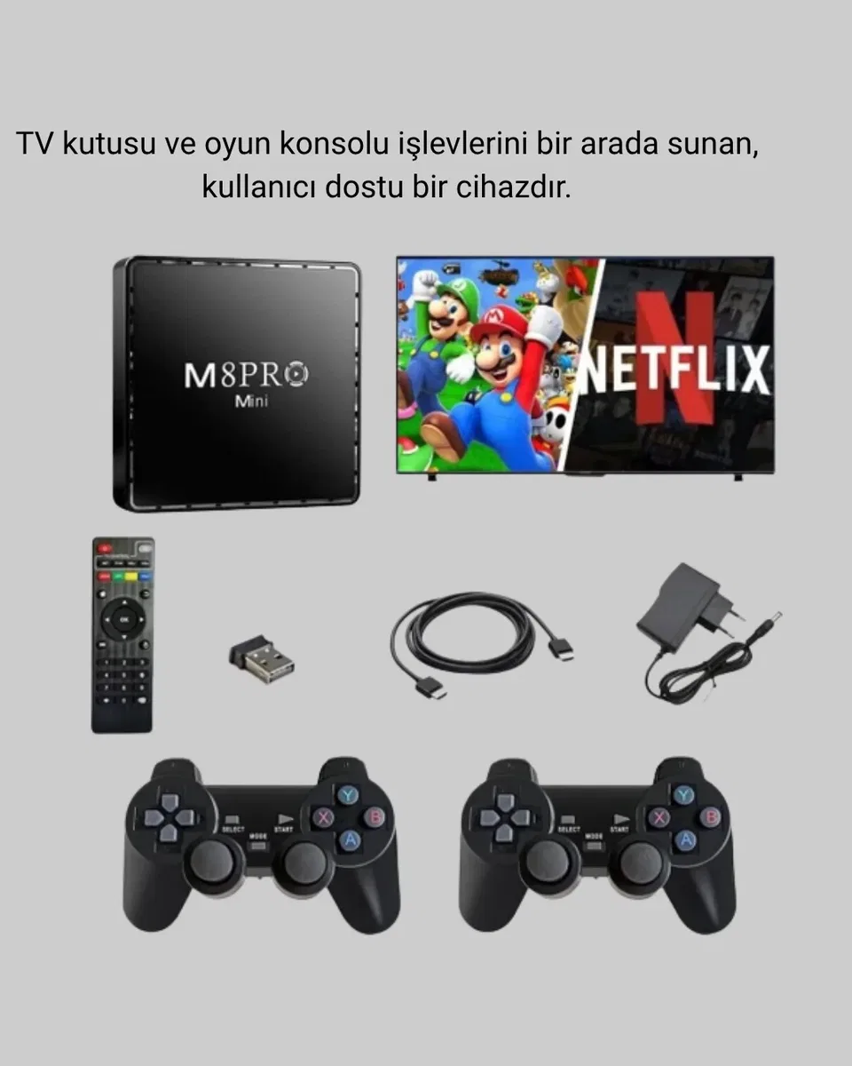 M8Pro Mini 2 Android 12 64 GB TV Box – 10K Ultra HD Görüntü & Oyun Keyfi görsel 2
