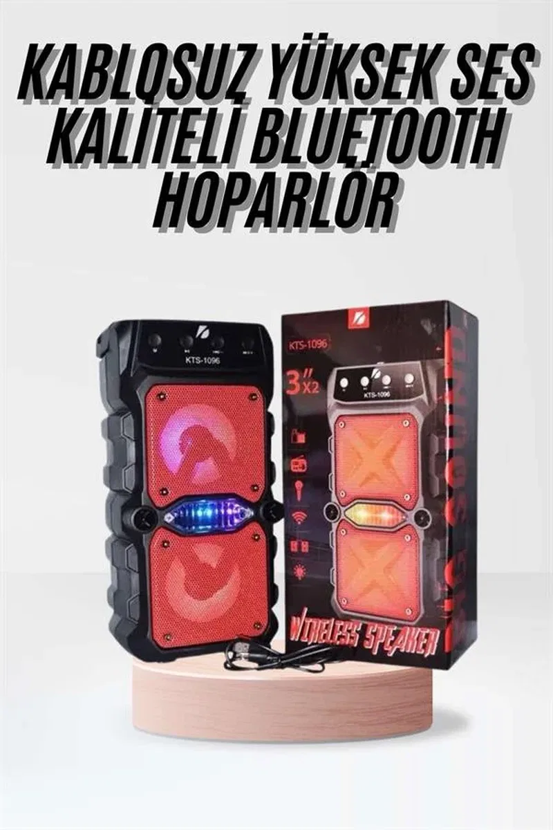 Taşınabilir Kablosuz Bluetooth Hoparlör Uzun Pil Ömrü Led Işıklı görsel 2