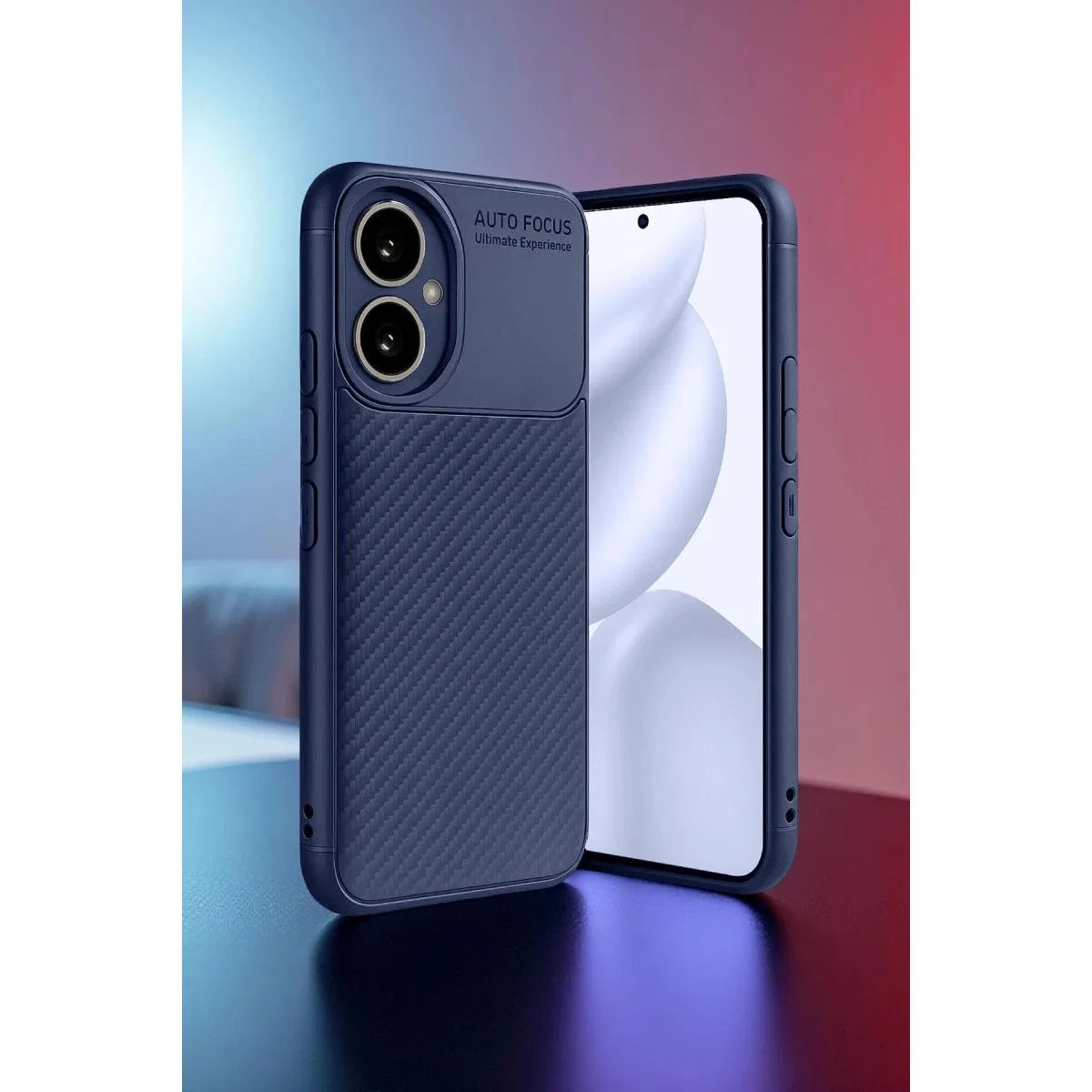 Honor 400 Kılıf Auto Focus Karbon Kapak - Lacivert görsel 5