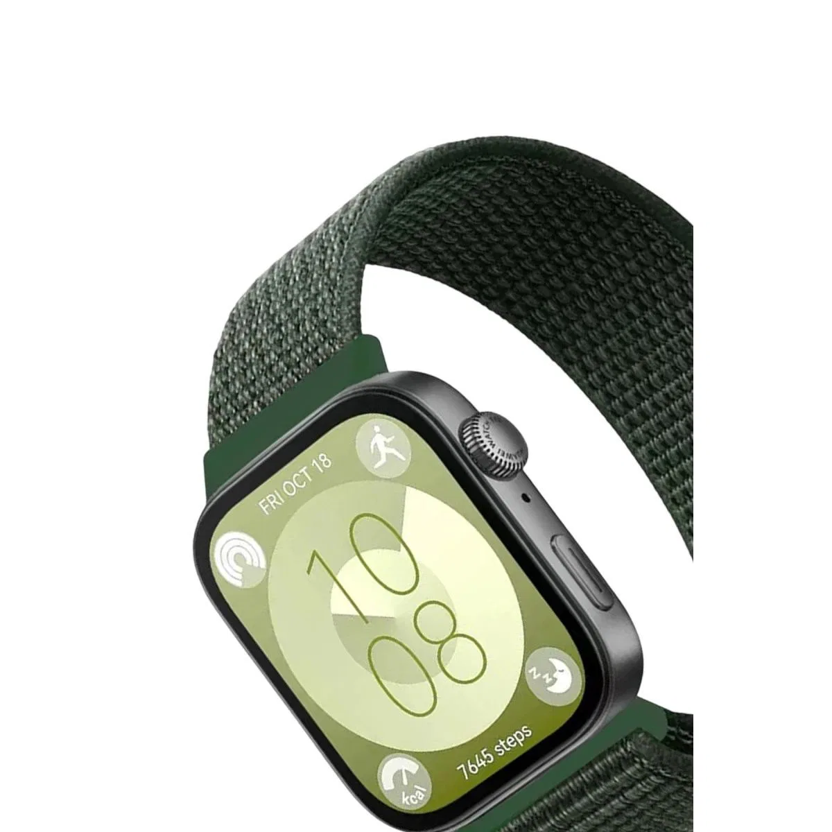 Huawei Fit 4 Hasırlı Cırtcırtlı Kordon (saat Değildir) - Koyu Yeşil görsel 2