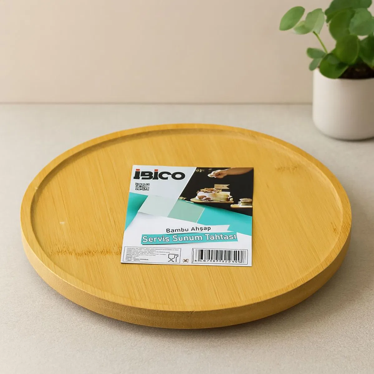 Bambu Yuvarlak Sunum Tepsisi 24. 5 cm Ayaklı