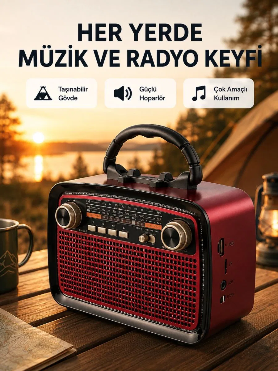 Kablosuz Bluetooth Hoparlör – Yüksek Ses Kalitesi, Uzun Pil Ömrü, Fm Ve Am Radyo Fonksiyonu