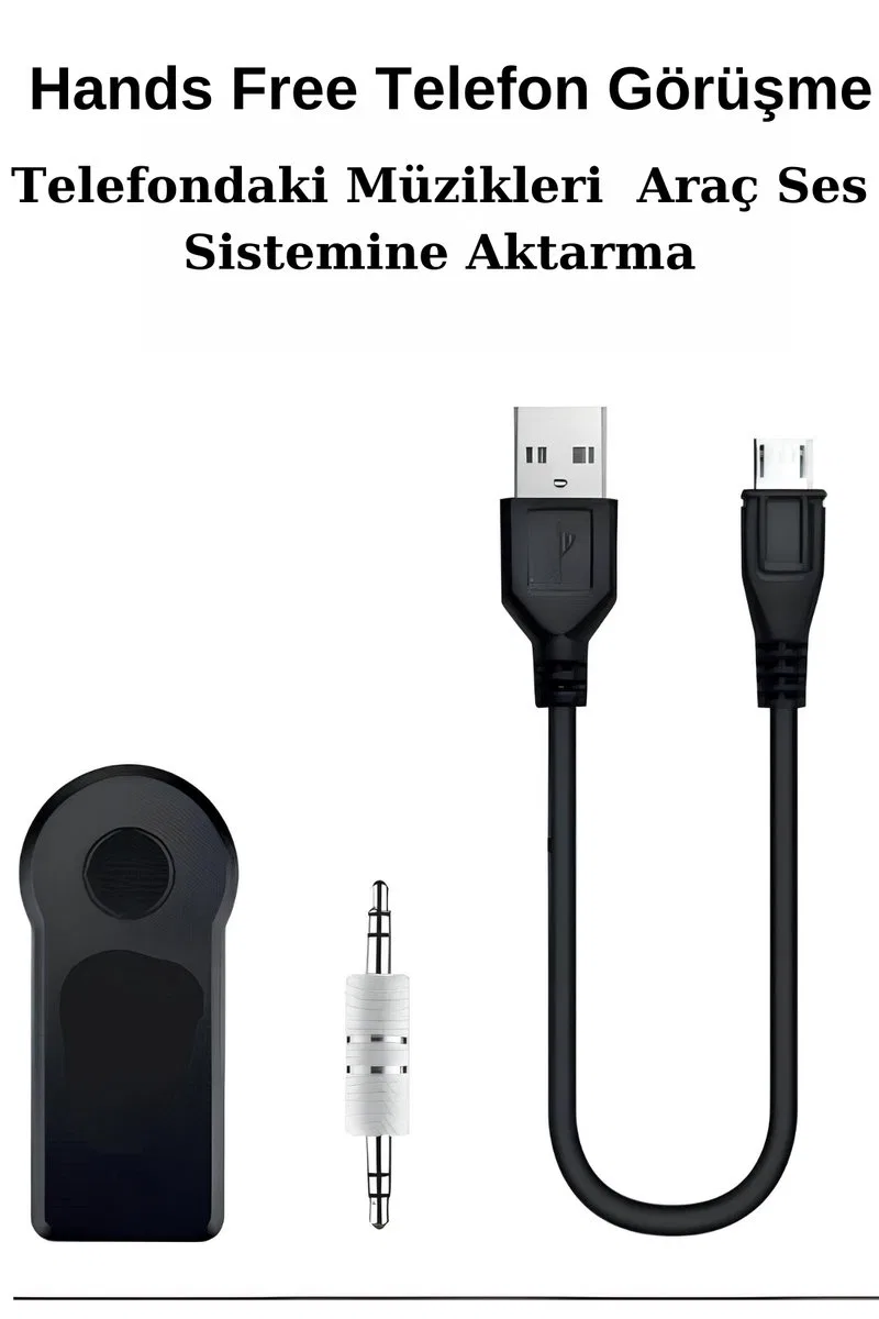 Araç İçi Kablosuz Müzik Aktarma ve Telefon Görüşme Aparatı AUX Mini Wireless görsel 4