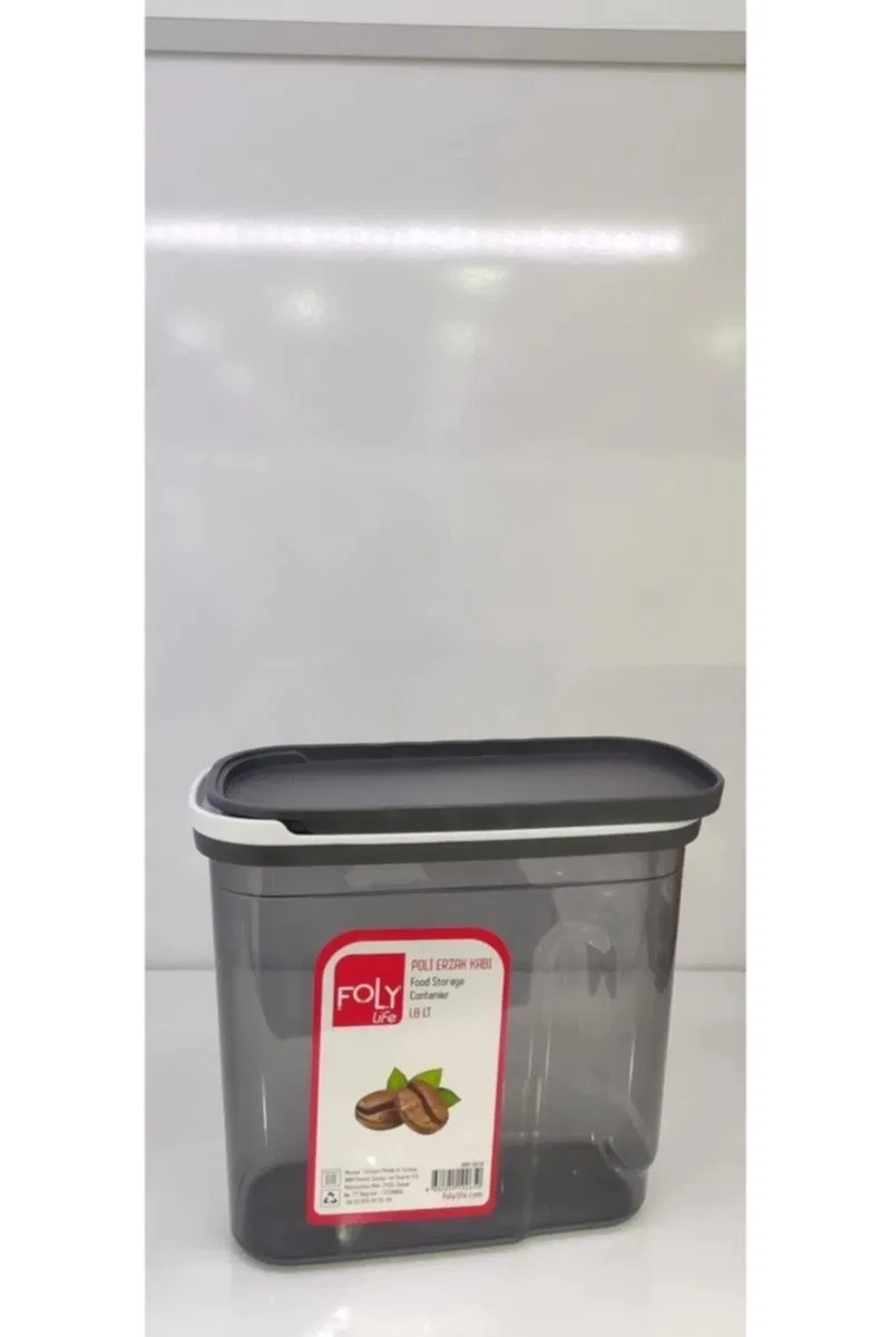 1. 8 Litre Poly Erzak Saklama Kabı Kızaklı Kapak Royaleks-BNM-0650