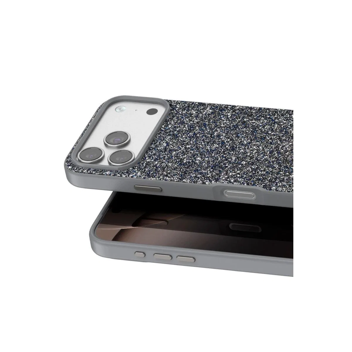 Onegif Apple İphone 17 Pro Bright Simli Kapak - Gümüş görsel 2