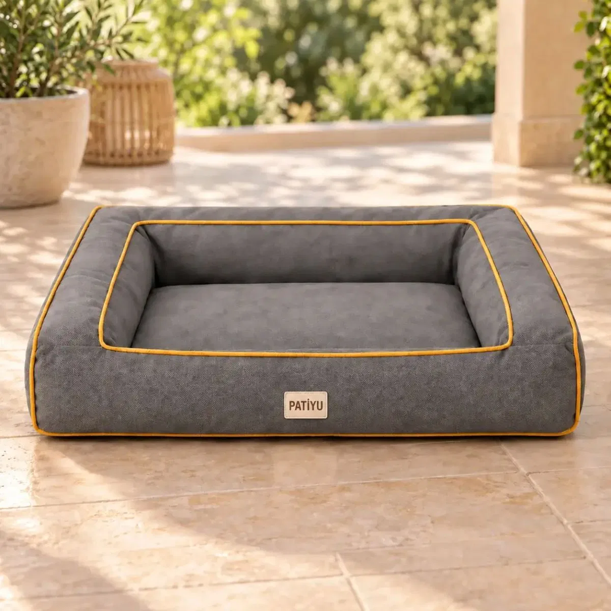 Kedi Köpek Yatağı Sofa Bed - Kiremit · Gri
