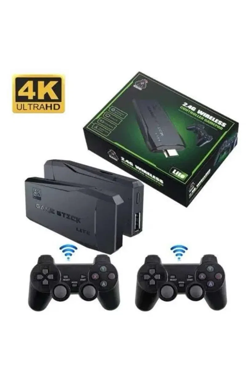 Game Stick El Atarisi 2. 4g Kablosuz Çift Kol Oyunlar 4k Game Stick 3500 Oyunlu Atari Uyumlu