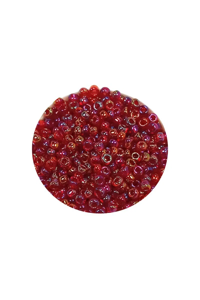 Dökme Cam Kum Boncuk (11/0) 2 mm - 60 Gram - Morlu Kırmızı - BNC063 görsel 2