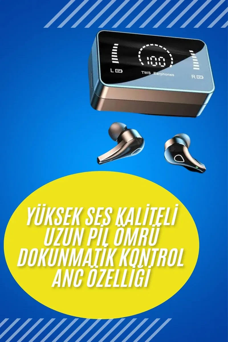Bluetooth Kulaklık Anc Özelliği Powerbank Özelliği Aynalı Dijital Göstergeli görsel 2