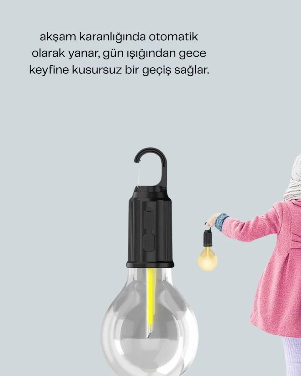 Akıllı Sensörlü Usb Şarjlı Kamp Lambası görsel 3