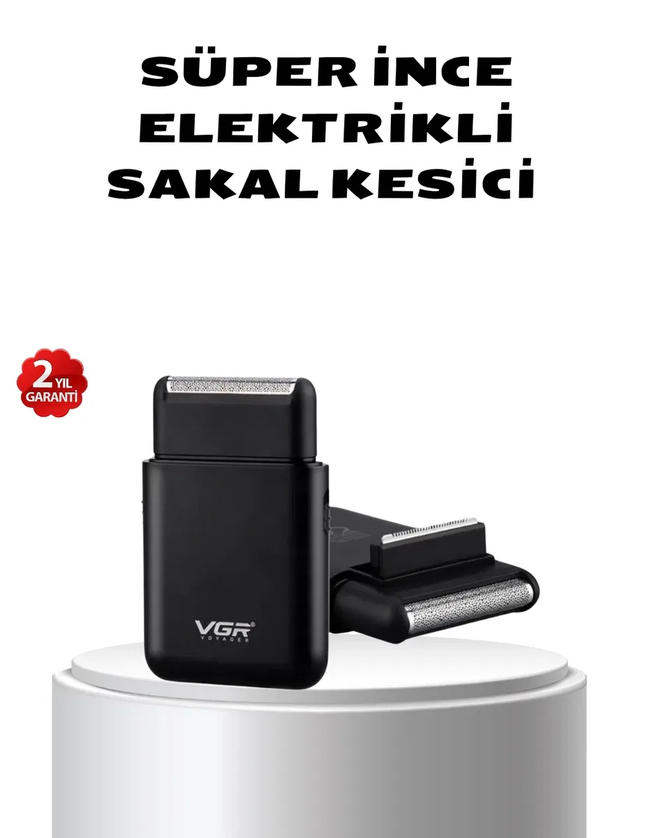 Elektrikli Tıraş Makinesi Çift Başlıklı Ultra İnce Tasarım