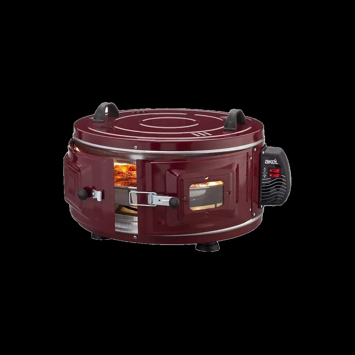 Yuvarlak davul fırın 1100W 46 cm - alüminyum tepsi, ön gözlem camı görsel 2