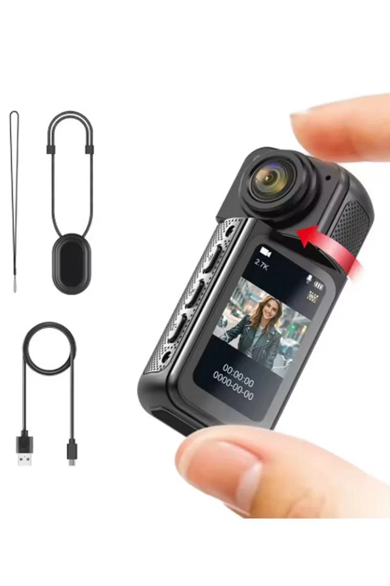 S70 Mıknatıslı Yaka Kamerası Hd Kalite, 30 Fps, Kolay Bağlantı, Boyun Askısı 2. 7k Siyah görsel 2