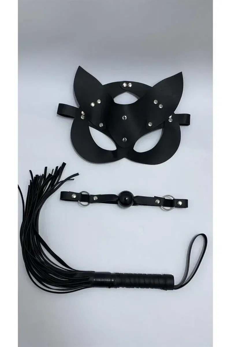 Siyah Maske Ağız Topu,3'Lü Set